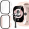 Jvchengxi Custodia con Vetro Temperato per Xiaomi Redmi Watch 4, 2-Pezzi PC Rigida Pellicola Protettiva Case AntiGraffio Schermo Protezione Cover per Xiaomi Redmi Watch 4 (Rosa+Chiaro)
