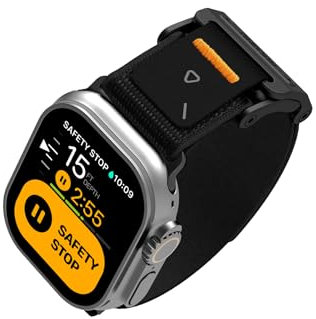 Aulumu A11 Hebilla Mag Delgada Correa Compatible con Apple Watch | Liberación Rápida de Memoria | Trenzado de Nailon Aterciopelado | Cierre Magnético de Acero Inoxidable - Negro Fresco