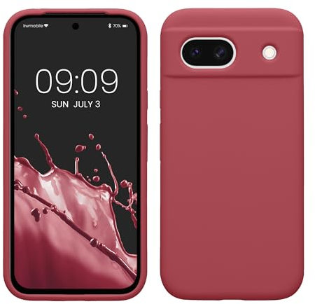 kwmobile Housse Compatible avec Google Pixel 8a Coque - Housse de téléphone Protection Souple en TPU Silicone - Rose foncé