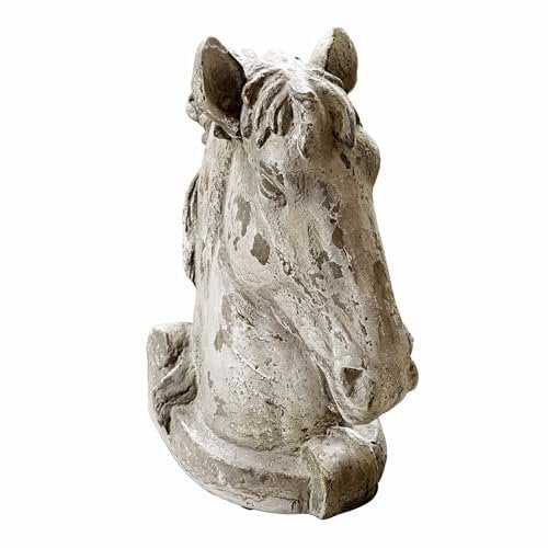 Loberon Deko-Pferd Ghenire, Authentische Stein-Optik, Verwitterte Oberfläche, auch für Outdoor Geeignet, Dekoration, Dekofigur, Wohn-Accessoire, Magnesium, antikgrau