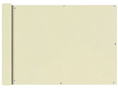 ShGaxin Balkonsichtschutz Oxfordgewebe 75x400 cm Creme, Balkonsichtschutz, Windschutz Balkon, Windschutz Terrasse, Balkonverkleidung, Sichtschutz Garten - 42336