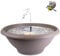 XXL Solarbrunnen Set für draußen 60 cm Schale Taupe - Dekoschale und Schwimmende Solar Springbrunnen Fontäne als Outdoor Wasserspiel - Außen Gartenbrunnen als Balkon Vogeltränke, Garten Vogelbad