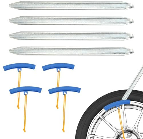 4 Pièces Demonte Pneu, 30cm Demonte Pneu Voiture, Demonte Pneu Trottinette avec 3 Jantes Protecteurs, Levier de Pneus de Voiture, Démonte Pneu Moto, Outil Levier de Pneu, pour Moto, Voiture, Vélo