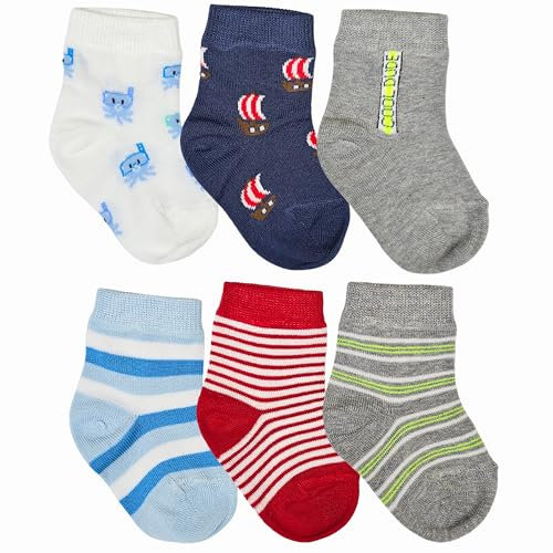LEON D'ORO Calzini Neonato Cotone 6 Paia- 3 PaiaCalzini 0/6 mesi -6/12 mesi -12/18 mesi Made in Italy (IT, Età, 12 mesi, 18 mesi, 401 Maschio 6 paia ASS1)