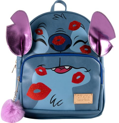 Cerdà Disney Lilo et Stitch Sac à dos - Simili cuir - Motif Stitch Bisous - Bleu