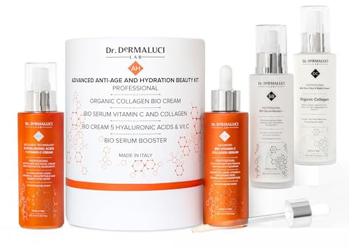 Regalos Originales para Mujer | Set de Regalo Cuidado Facial BIO 400ML |2 Cremas Hidratantes de Colageno Retinol 5 Acidos Hialuronicos + 2 Serums de Vitamina C Baba de Caracol |Iluminador Antiarrugas