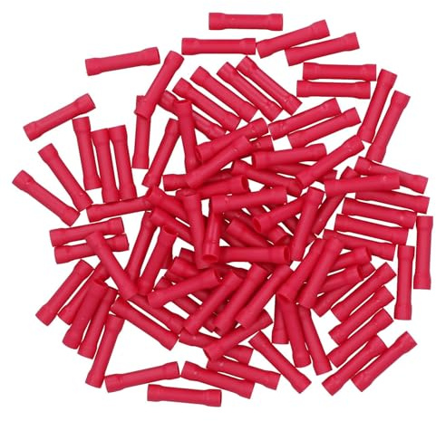 Insulated Straight Butt Connectors Electrical Crimps Terminals Red 100pc