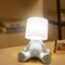 Ruioomeep Nachttischlampen Kabellose LED, Nachtlampe mit ladefunktion, Kreative Schüchterner Kleiner Mann LED Tischlampe, Lampen für Wohnzimmer, Büro, Schlafzimmer, Weiß