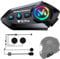 Interfono Moto Casco Auricolare Bluetooth 5.4 Casco Moto Coppia con Doppio Chip per Multitasking Audio Cuffie 500M Sistema di Comunicazione Casco 2 Motociclisti Compatibile con Tutti i Caschi