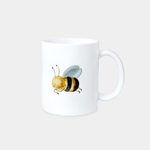 Odernichtoderdoch Tasse Schlafende Biene - Becher für Kinder mit Illustrationen, Tiermotiv im kindgerechten Design, Geschenk, 330 ml