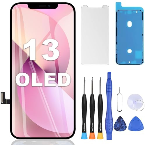 ZOETEC Pantalla OLED de repuesto para iPhone 13, (no LCD), pantalla Retina Full HD de 6.1 pulgadas, pantalla táctil, digitalizador, conjunto de marco con kit de herramientas de reparación