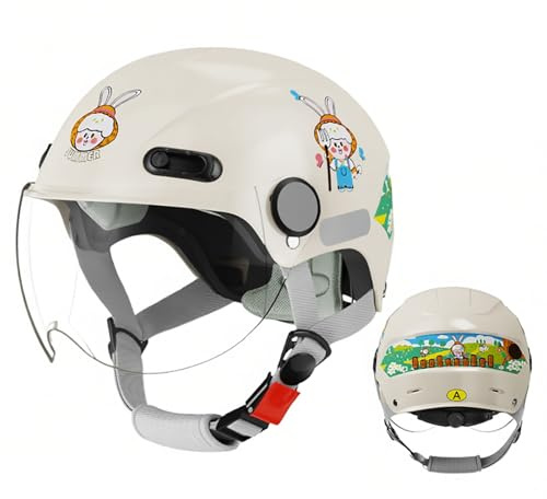 Casco De Motocicleta Para Niños, Ligero, De Media Carcasa, Con Diseño De Dibujos Animados, Apto Para Motocicletas, Todoterrenos, Scooters Y Bicicletas 6,48-56CM