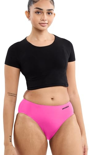 WUKA Teen Stretch Midi Brief Period Pants Heavy Flow Pink | Heavy Flow midi brief for teens with seamless stretch fit and reusable period protection, Pink