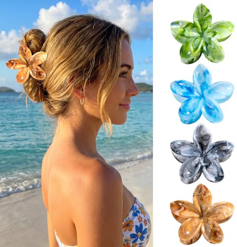 Pinzas Pelo Mujer, Hawaianas Pinzas Pelo el Cabello con Forma De Flor,para Cabello Fino y Grueso, Accesorios para Peinar el Cabello Para Mujeres y Niñas (G)