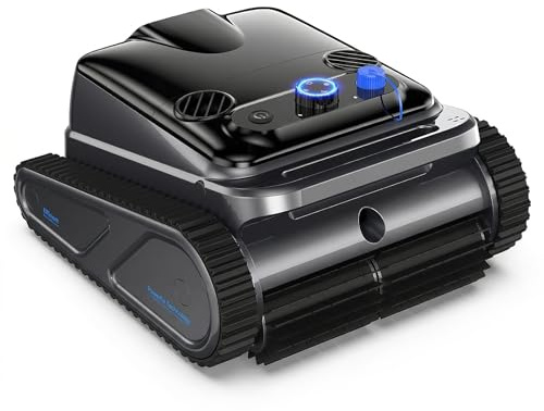 Robot de piscine sans fil sol et mur - Batterie de 300 min d'autonomie 10200 mAh - Ligne d'eau murale - Navigation intelligente et fonction de stationnement automatique - Panier filtrant 4 l