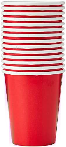 Unique Party- Party Paper Cups Set di 14 Bicchieri di Carta, Rosso, 270 ml, 31456