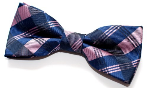 Retreez Pajarita hombre cuadros para, preanudada, 11,5 cm Rosa y azul