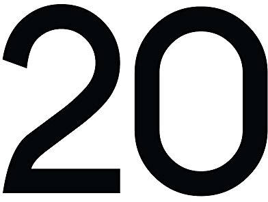 1peak Zahlen Aufkleber Nummer 20 in schwarz, 2 cm, Klebezahl zur Beschriftung als Hausnummer für Briefkasten o. Auto & Motorrad