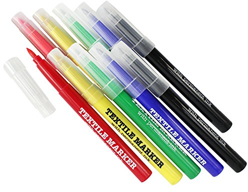 com-four® 10x Textil-Marker, Wäschemarker mit feiner Spitze, in leuchtenden Farben (10 Stück)