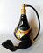 Spruzzatore per profumo in vetro di murano nero con fogli dorate - made in Italy - vintage - 6741
