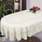 duojin Tischdecke Abdeckung Home Tischdecke Oval Rechteck Plastik Spitze Muster Beige