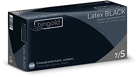 Einmalhandschuhe Latex BLACK puderfrei, Größe S, 10x100-er Pack