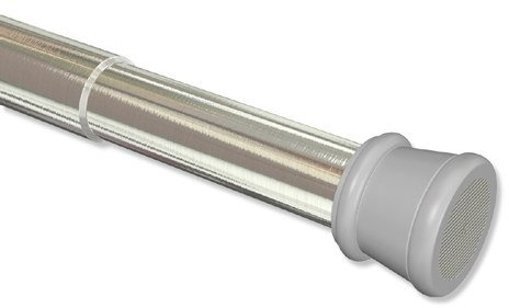 Interdeco Spannstange Edelstahl-Optik ausdrehbare Klemmstange mit Gummistopfen 26/23 mm Ø Tensofix, 80-130 cm