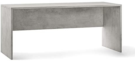 Sarmog Scrivania L180 in Kit, Scrivania ufficio, Scrivania salvaspazio, Scrivania cameretta, Made in Italy, Stile moderno, Dimensioni L180 A76 P69 (Cemento)