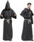 Priester Robe Mönch Kostüm Herren mit Kapuze und Kreuz,Herren Kapuzen Robe Gewand Mönchskutte Kostüm Herren für Halloween,Mittelalterliche,Renaissance,Karneval(Schwarz,M)
