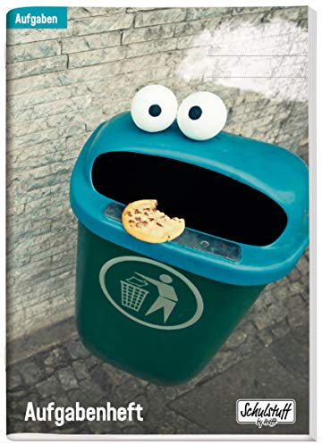 Schulstuff Aufgabenheft A5 Cookie-Monster Hausaufgabenheft ohne Datum für 30 Wochen, 64 Seiten - nachhaltig & klimafreundlich