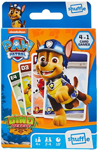Shuffle Paw Patrol Kartenspiele für Kinder – 4-in-1 Snap, Paare, glückliche Familien und Action-Spiel, tolles Geschenk für Kinder ab 4 Jahren