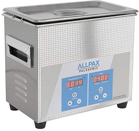 Allpax PALSSONIC Eco Ultraschallreiniger UD03, 3,2 Liter - mit Heizung - Ideal geeignet für Brillen, Schmuck, Zahnprothesen etc.