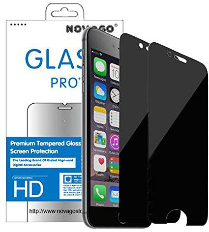 NOVAGO Compatible con iPhone 7 Plus,iPhone 8 Plus (5.5'') -Lote de 2 Protectores de Vidrio Templado Privacidad/Anti espía
