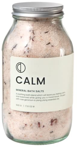 OCTŌ Calm Rose Geranium + Ylang Ylang | Mineral Bath Salts. Handmade in London with Himalayan Salts and Essential Oils. 500g