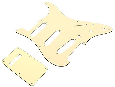 Alnicov 11-Loch-Gitarren-Schlagbrett für den Ersatz von Fender Standard Strat-Gitarren, Creme