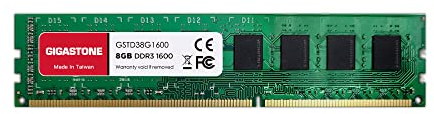 【DDR3 RAM】Gigastone Desktop RAM 8GB DDR3 8GB DDR3-1600MHz PC3-12800 CL11 1.5V 240 Pin Unbuffered Non ECC UDIMM for PC Computer Desktop Memory Module (Desktop ONLY)