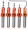 YIXISI 5 Piezas 10mm Brocas Avellanadas para Carpintería, Brocas Cónicas, HSS Countersunk Broca Set, Broca Carpintería Herramienta, con Llave Hexagonal y Tornillo