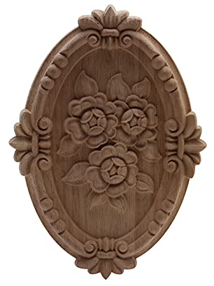 Holzfiguren Onlay Holzapplikation Holz Aufkleber Dekor Antike Europäische Lange Große Blumen Holzmöbel Schrank Wände Europäisch, C235,3