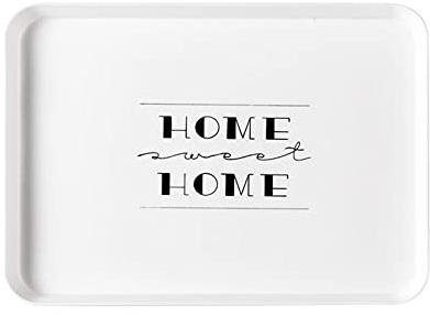 ohfruit Bandejas para servir, multiusos de plástico lavable, rectangular, desayuno, fruta, pan, comida (blanco) 1