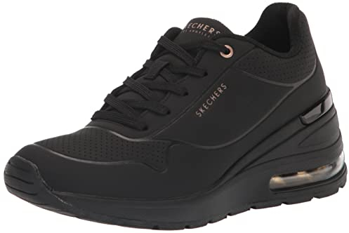 Skechers Femme Million Elevated Air Sneakers, Black, 38.5 EU