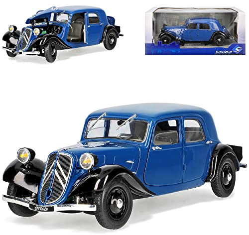 alles-meine.de GmbH Citroen Traction 11CV Blau 1938 1/18 Solido Modell Auto mit individiuellem Wunschkennzeichen