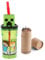 Minecraft 3D Figurine Cartoon Characters Reusable Tumbler Childrens Drinking Cup Straw 23 x 7.5 x 7.5cm Includes Half Size 12pcs Pencil Set (Minecraft)