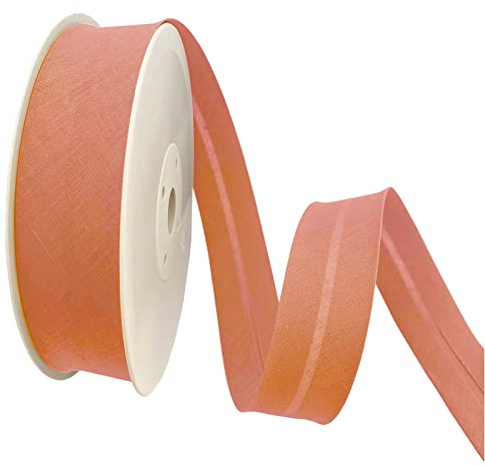 TEXTEX = 30 mm Breites Schrägband. 50% Baumwolle und 50% Polyester. Stück von 10m - (Koralle)