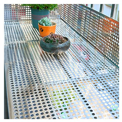 LXBAMKEA 1/2/3/4 Piezas Red Protectora, 304 Acero Inoxidable Hoja Perforada, Grueso 1MM Ventana Balcon Cojín De Malla Anticaída/antirrobo, Rejas Decorativas (Color : 4 PCS, Size : 0.65x1M)