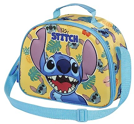 Disney Lilo y Stitch Grumpy-Bolsa Portamerienda 3D, Amarillo, 25.5 x 20 cm