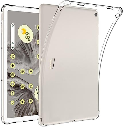 Hülle Kompatibel mit Google Pixel Tablet 2023 Transparent Stoßfest Weiche Silikon Kratzfest Flex TPU Bumper Tablet Hülle Durchsichtige Schutzhülle (Klar)