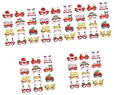 Abaodam 60 Stk Weihnachtsdekoration Gläser Party-brillen-requisiten Weihnachtskostüm Brille Weihnachtsbedarf Santa Brillen Requisiten Schneemann-sonnenbrille Plastik Gefühlt Weihnachten