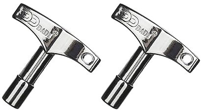 Lot de 2 clés d'accordeur de batterie universelles chromées pour tambours acoustiques et électroniques