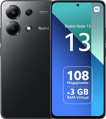 Xiaomi Redmi Note 13 4G - Smartphone de 8+128 GB, Pantalla de 6,67 AMOLED FHD+ 120Hz, Snapdragon 685, Triple cámara de hasta 108MP, Carga rápida 33W, Negro (Versión ES)