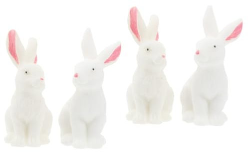 BESPORTBLE 4stücke Mini Kaninchen Bonsai Deko Figur Teiliges Niedliche Resin-Ornamente Für Tischdekoration Geeignet Für Wohnzimmer Schlafzimmer Auto Garten Realistische Miniatur